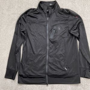Spyder Jacket Men Large Black Pro WB Full‎ Zip Active Sports Track Leisure